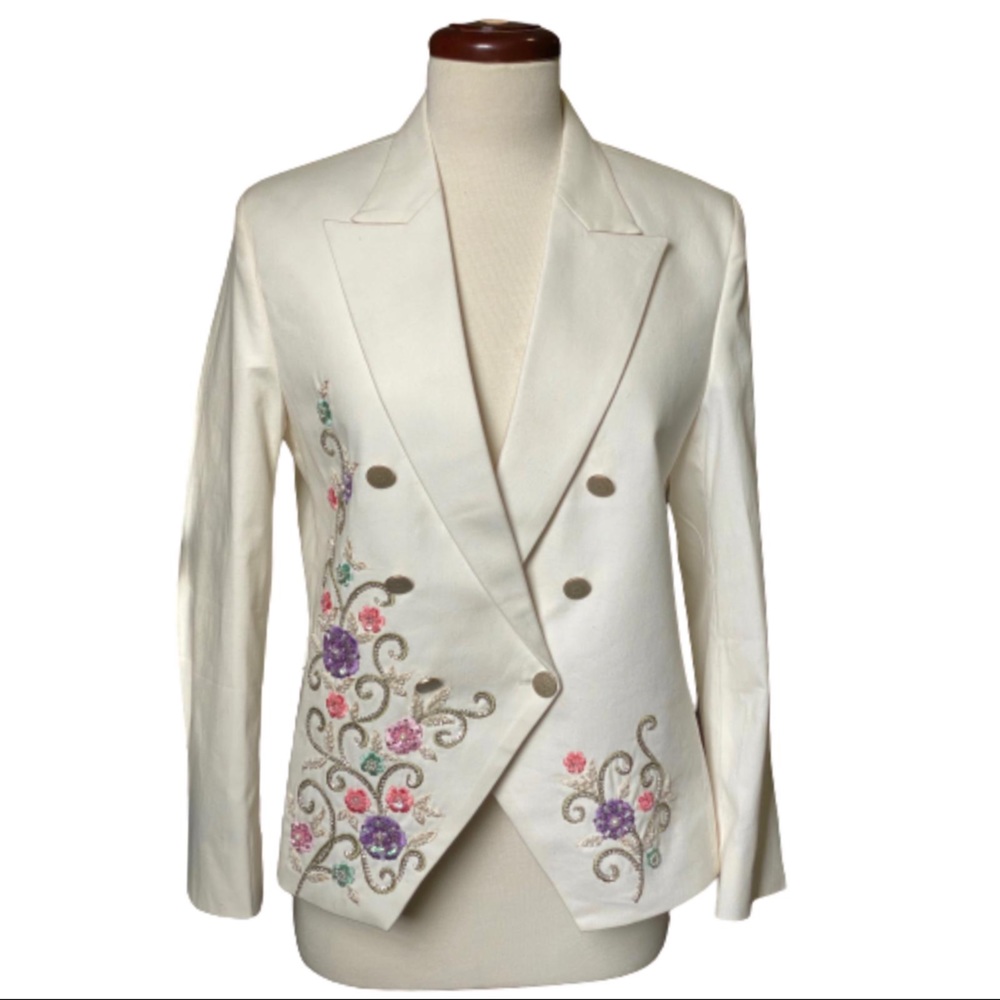 Hand embroidered double press jacket